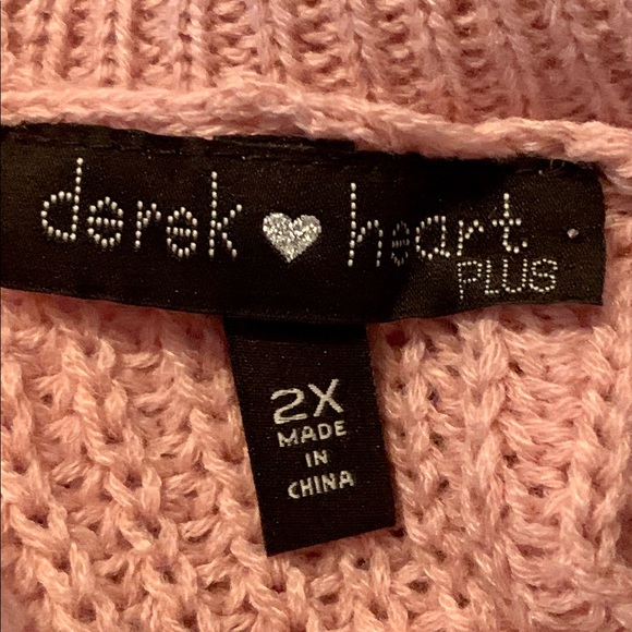Derek Heart Pink Cable knit sweater (2X) - Picture 5 of 5
